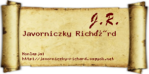 Javorniczky Richárd névjegykártya