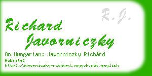 richard javorniczky business card