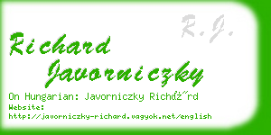 richard javorniczky business card